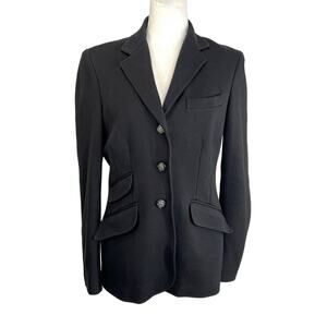 Lauren Ralph Lauren Ponte Knit Blazer Black Dark Romantic Preppy Soft